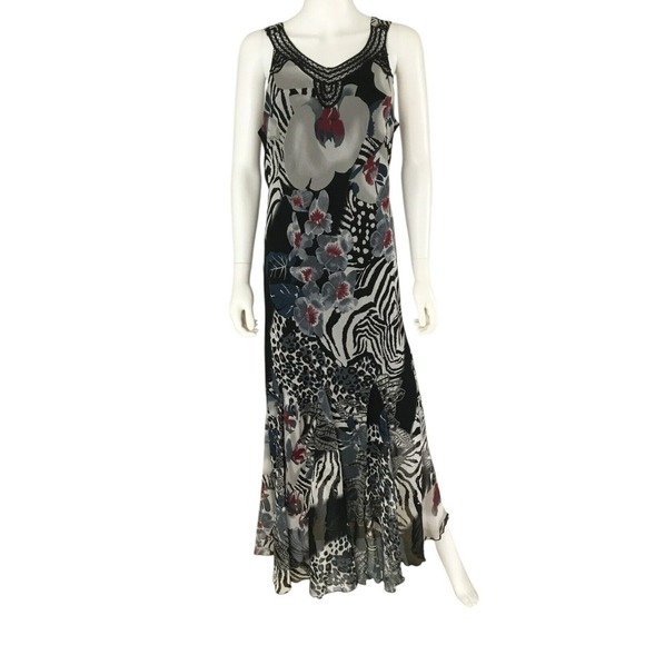Midnight Velvet Dress sz L Wimsigoth Forest Fairy Maxi Godet Crochet Floral NEW - Picture 1 of 14